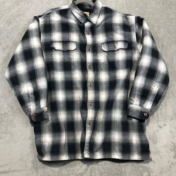 Red Head Fleece Lined Flannel Jacket Men Size 2TG Black & White Plaid Workwear - Picture 1 of 7